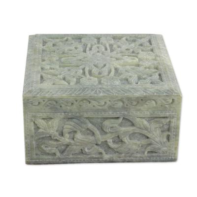 Soapstone box, 'Wild Roses'