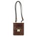 Quest,'Unisex Small Brown Leather Shoulder Bag'
