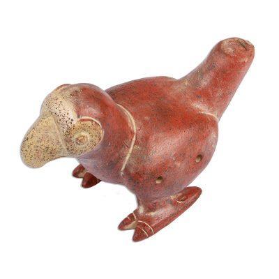 Parakeet,'Ceramic Russet and Beige Bird Decorative...