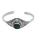 Mythical Stone,'Green Quartz and Sterling Silver Locket Bracelet from Bali'