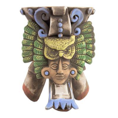 Owl Omen,'Mexican Archaeology Inspired Ceramic Owl Incense Holder'