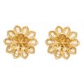 Fantasy Stars,'Floral Gold Plated Sterling Silver Filigree Button Earrings'