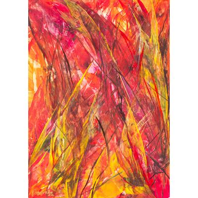 Sunburst Fragment,'Abstract Painting Made with Acr...