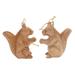 Wise Squirrels,'Pair of Wood Squirrel Ornaments Hand-Carved in Bali'