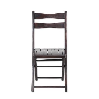 Sophisticated Moments,'Handcrafted Mango Wood Folding Chair in a Dark Brown Hue'