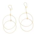 Layer Cake,'Handcrafted Gold-Plated Dangle Earrings'