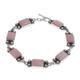 Seven Roses,'Pink Opal and Sterling Silver Link Bracelet from Peru'