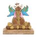 'Hand-Painted Mango Wood Angel Sculpture with Easter Eggs'