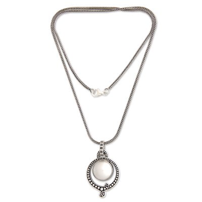 'Angel Halo' - Handmade Pearl and Sterling Silver Necklace