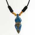 Adjustable Sese Wood Necklace in Blue and Black from Ghana 'Akwatia Diamond'