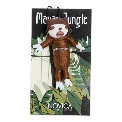 Sloth Bear in The Jungle,'Sloth Bear Worry Doll Handmade from Cotton & Cibaque Fibers'