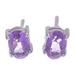 Wisdom Maiden,'Sterling Silver Stud Earrings with Faceted Amethyst Gems'