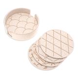 Antique Ideas,'Set of 6 Bio-Composite Coasters with Geometric Details'