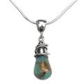 Amazonite pendant necklace, 'Golden Sea Currents'