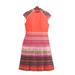 'Hmong Hill Tribe-Inspired Cotton Blend Orange Sheath Dress'