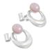 Crowned Crescent,'Handmade Pink Opal Earrings from Peru'