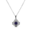 Blue Mountain Chakana,'Sodalite Chakana Cross Filigree Pendant Necklace from Peru'