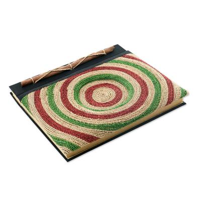 Green Bullseye,'Artisan Crafted Journal with 50 Pages of Rice Paper'