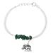 Dangling Elephant,'Sterling Silver and Aventurine Elephant Bracelet from India'