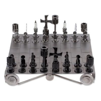 'Recycling Challenge' - Unique Recycled Auto Part Chess Set