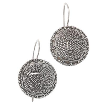 Bali Bubbles,'Handmade Balinese Sterling Silver Drop Style Earrings'