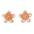 '18k Rose Gold-Plated Floral Sterling Silver Button Earrings'