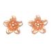 '18k Rose Gold-Plated Floral Sterling Silver Button Earrings'