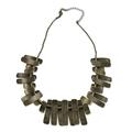 Bronze Goddess,'Bold Modern Geometric Bronze Plated Statement Necklace'