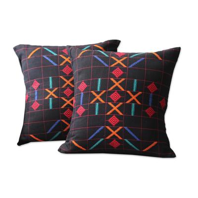 'Mystical Algorithm' (pair) - Hand Crafted Cotton Cushion Covers