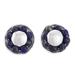 Orb Shields,'Round Lapis Lazuli Button Earrings from Peru'