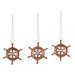 Ahoy,'Set of 3 Wood Ship's Wheel Ornaments'