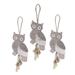 Owl Glitz,'Beaded Owl Christmas Ornaments (Set of 3)'