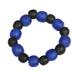 Forever Grateful,'Blue and Black Recycled Glass Beaded Stretch Bracelet'