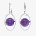 Purple Orbit,'Amethyst and Sterling Silver Dangle Earrings'