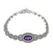 Leaves of Violet,'Amethyst and Sterling Silver Link Bracelet from Thailand'