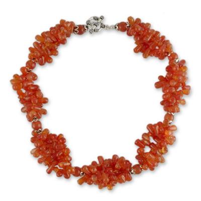 Carnelian choker, 'Sun Aura'