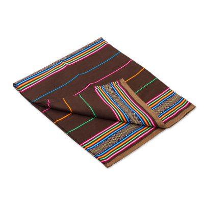 Andean Festivity in Espresso,'Colorful Striped Alp...