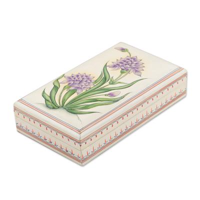 Lavender Passion,'Floral Theme Jewelry Box from India'