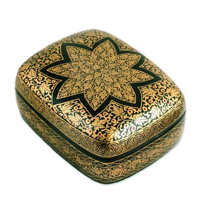 Golden Wishes,'Floral Wood Papier Mache Decorative Box'