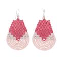 Si Thep Temple in Rose,'Deep Pink and Cream Handcrafted Bead Earrings'