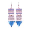 Curtain in Pink,'Tourmaline and Glass Bead Waterfall Earrings'