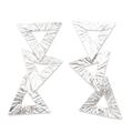 Triangle Triad,'Contemporary Triangle Motif Sterling Silver Drop Earrings'