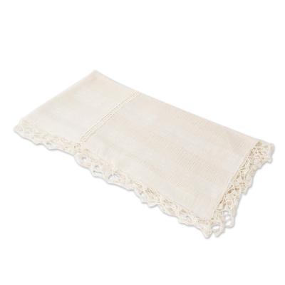Tactic Patterns,'Handwoven Eggshell Cotton Table R...