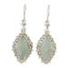 'Apple Green Jade Diamond-Shaped Earrings from Guatemala'