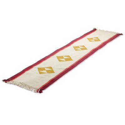 Cotton table runner, 'Cherry Orchard Path'