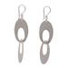 Loving Bond,'Sterling Silver Modern Circle Dangle Earrings from Indonesia'