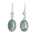 Jade dangle earrings, 'Voluptuous Green'