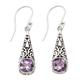 Expression of Joy,'Balinese Fair Trade Silver and Amethyst Earrings'