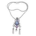 'Balinese Sterling Silver Multi-Gemstone Pendant Necklace'