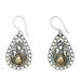 Silver Lace,'Silver Lace Earrings with 18k Gold'